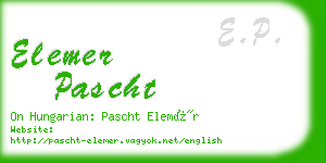 elemer pascht business card